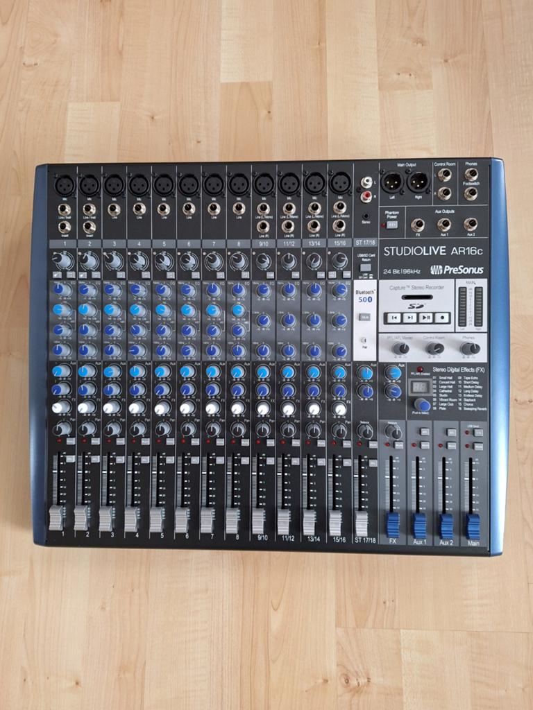 Mengpaneel 16 kanalen Presonus AR16c vraagprijs € 325,00, Muziek en Instrumenten, Mengpanelen, Ophalen, Zo goed als nieuw, 10 tot 20 kanalen