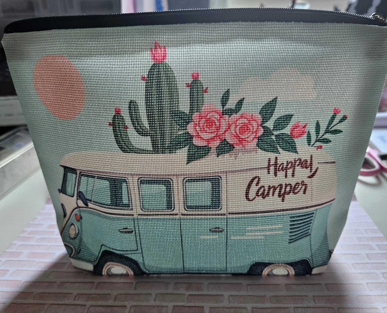 Happy Camper etui/make-up tasje met VW busje, Ophalen of Verzenden, Nieuw