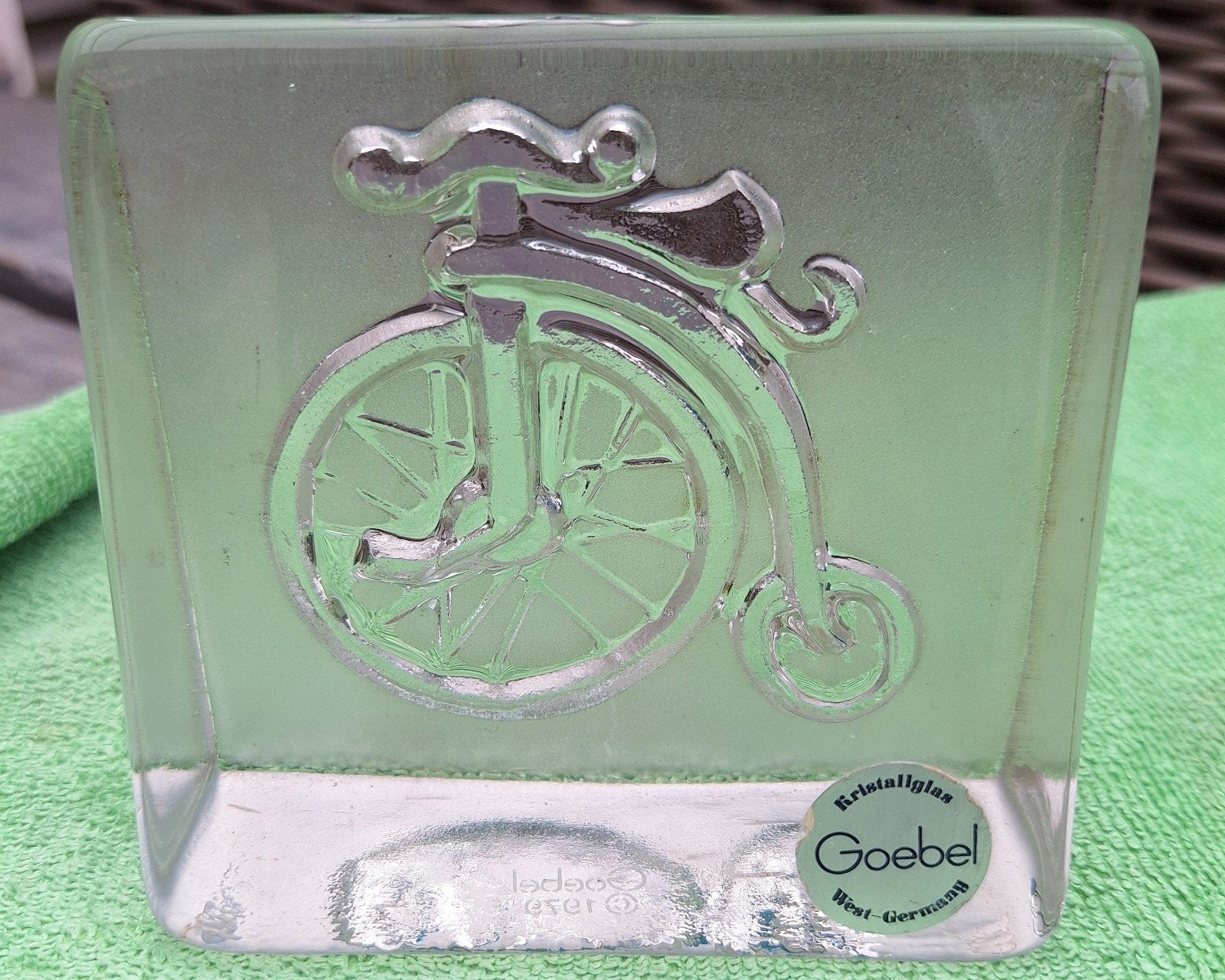 Goebel Kristalglas Papiergewicht Fiets 1979, Antiek en Kunst, Ophalen