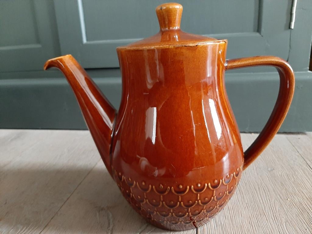 Grote D.E. koffiepot/ bruin, Ophalen of Verzenden