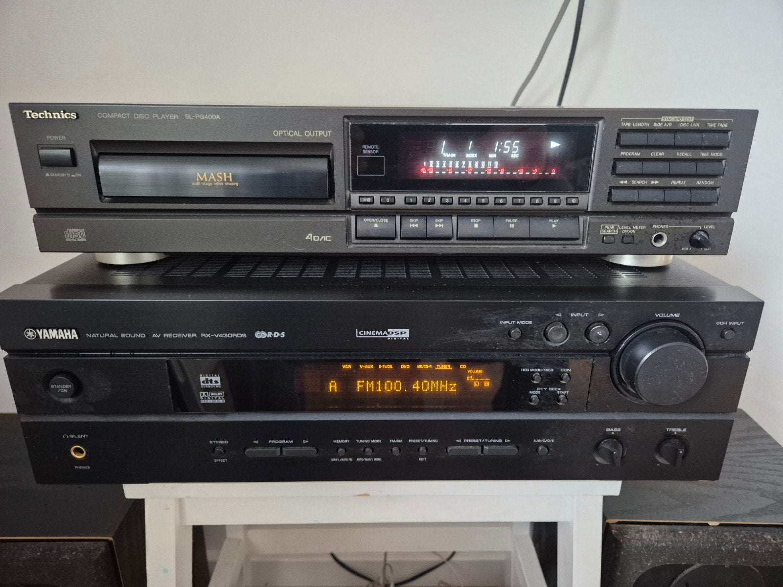 Yamaha RX-V430RDS Receiver met Technics CD-speler, Ophalen, Gebruikt, Yamaha, 120 watt of meer