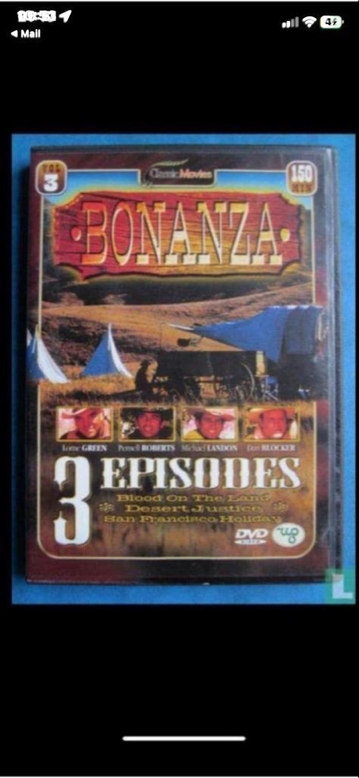 Bonanza - 3 Episodes (DVD), Alle leeftijden, Nederlands, Ophalen of Verzenden, Inclusief doosje