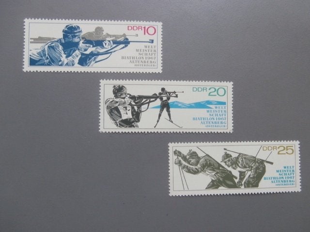 Postzegels Duitsland Biathlon 1967 - Parijse Barricade 1971, Verzenden, BRD, Postfris