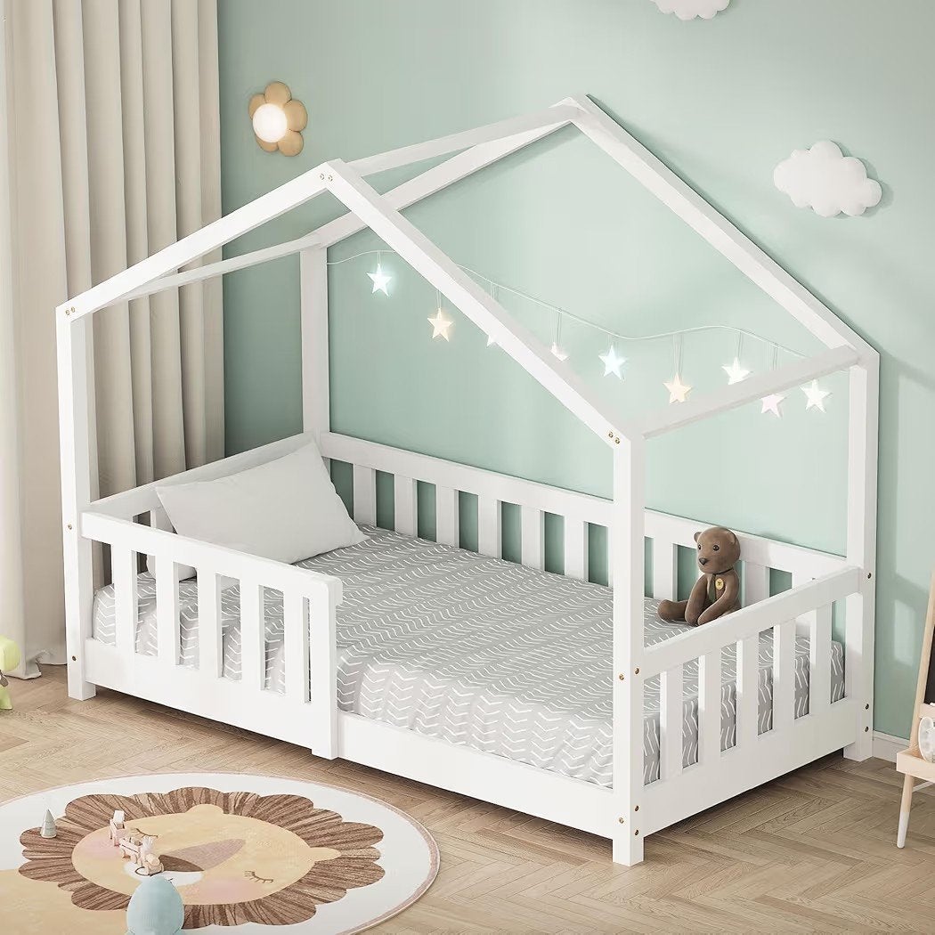 Kinderbed houten (nieuw in verpakking)80X160cm, lattenbodem, Ophalen, 180 cm of meer, 85 tot 100 cm, Lattenbodem
