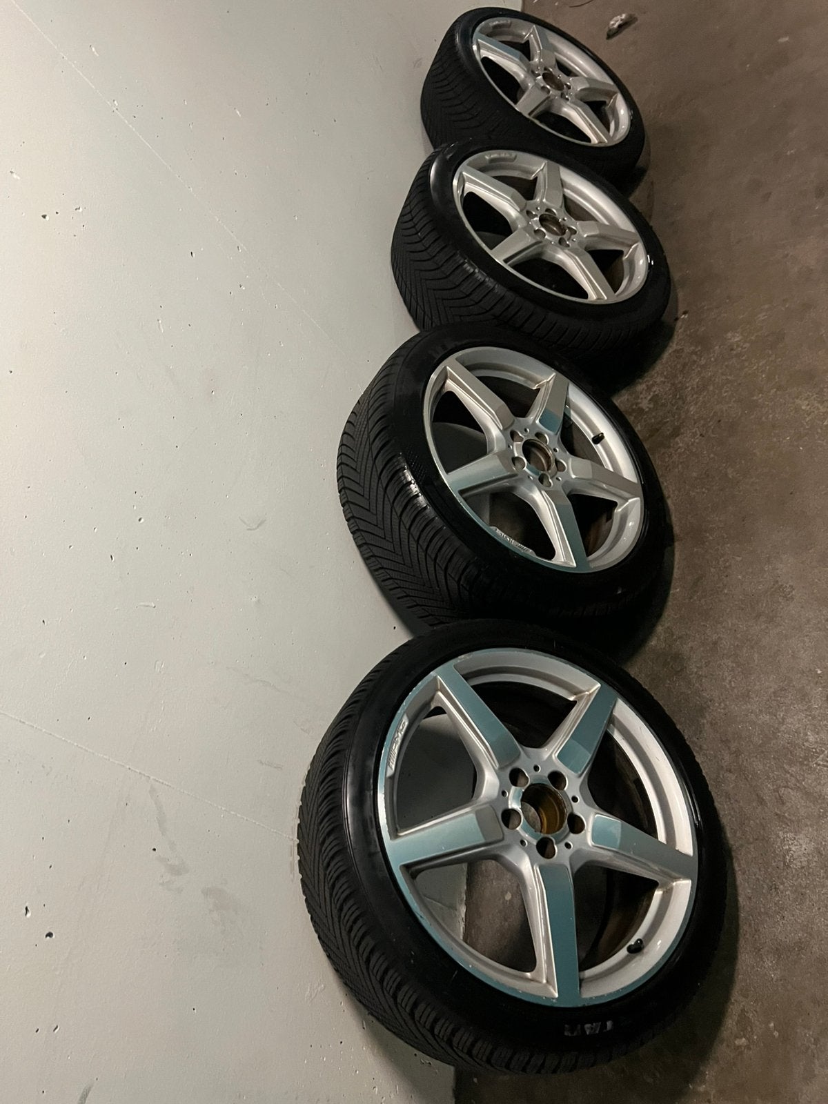 Mercedes benz 19 inch amg origineel velgen met nieuwe banden, Ophalen of Verzenden