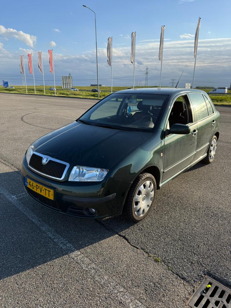 Skoda Fabia 1.4 55KW 2004 Groen, Voorwielaandrijving, 4 cilinders, Electronic Stability Program (ESP), Origineel Nederlands