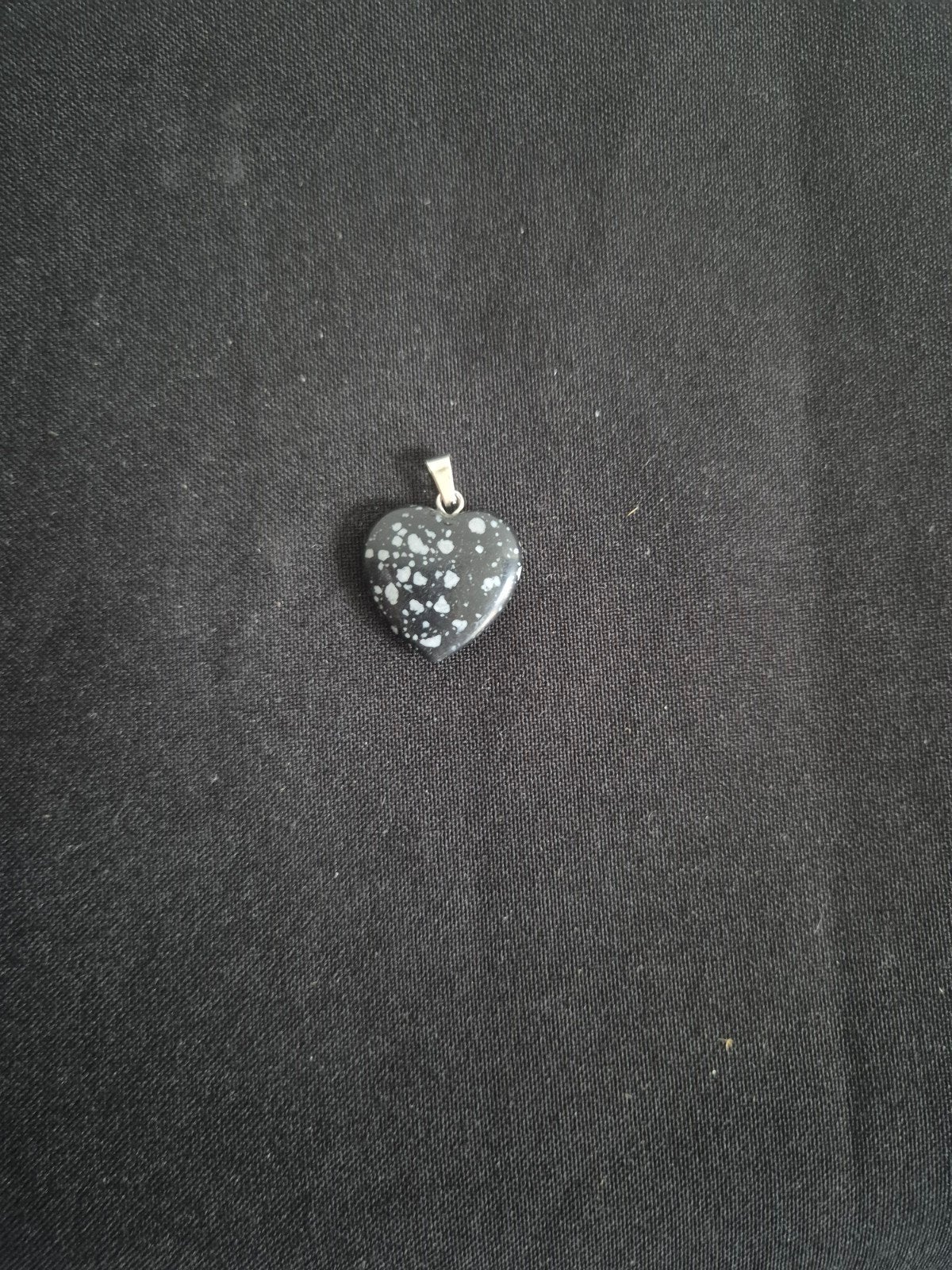 Obsidiaan Sneeuwvlok Hart Hanger, Sieraden, Tassen en Uiterlijk, Ophalen, Met hanger, Zwart, Nieuw