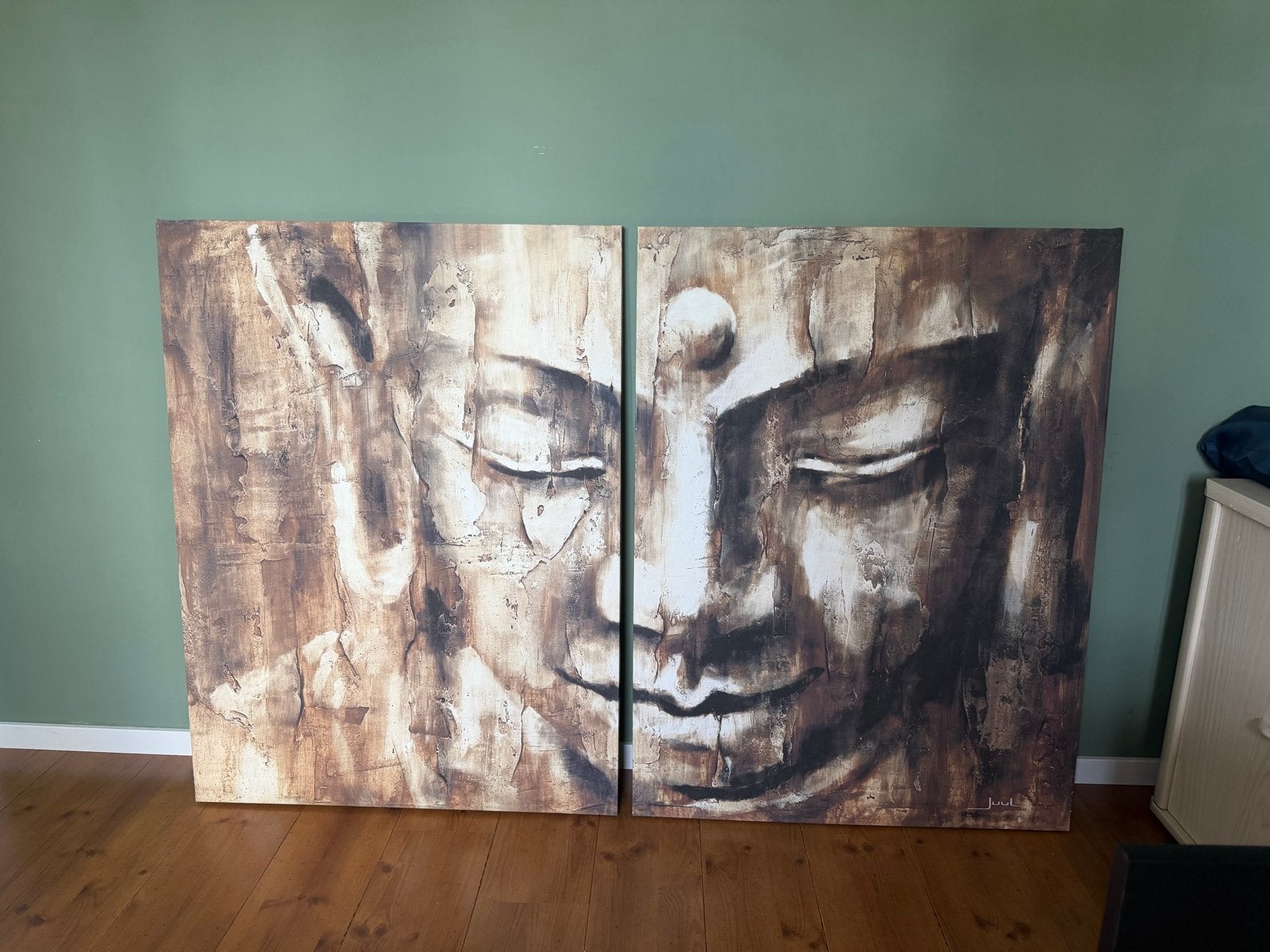 Gratis Boeddha Schilderij - Juul Hoes, Ophalen, Doek, Realistisch, Handgeschilderd
