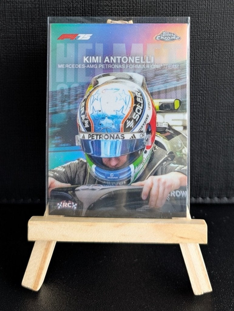 2025 topps chrome f1 Kimi Antonelli HC-1 helmet, Ophalen of Verzenden, Zo goed als nieuw, Plaatje