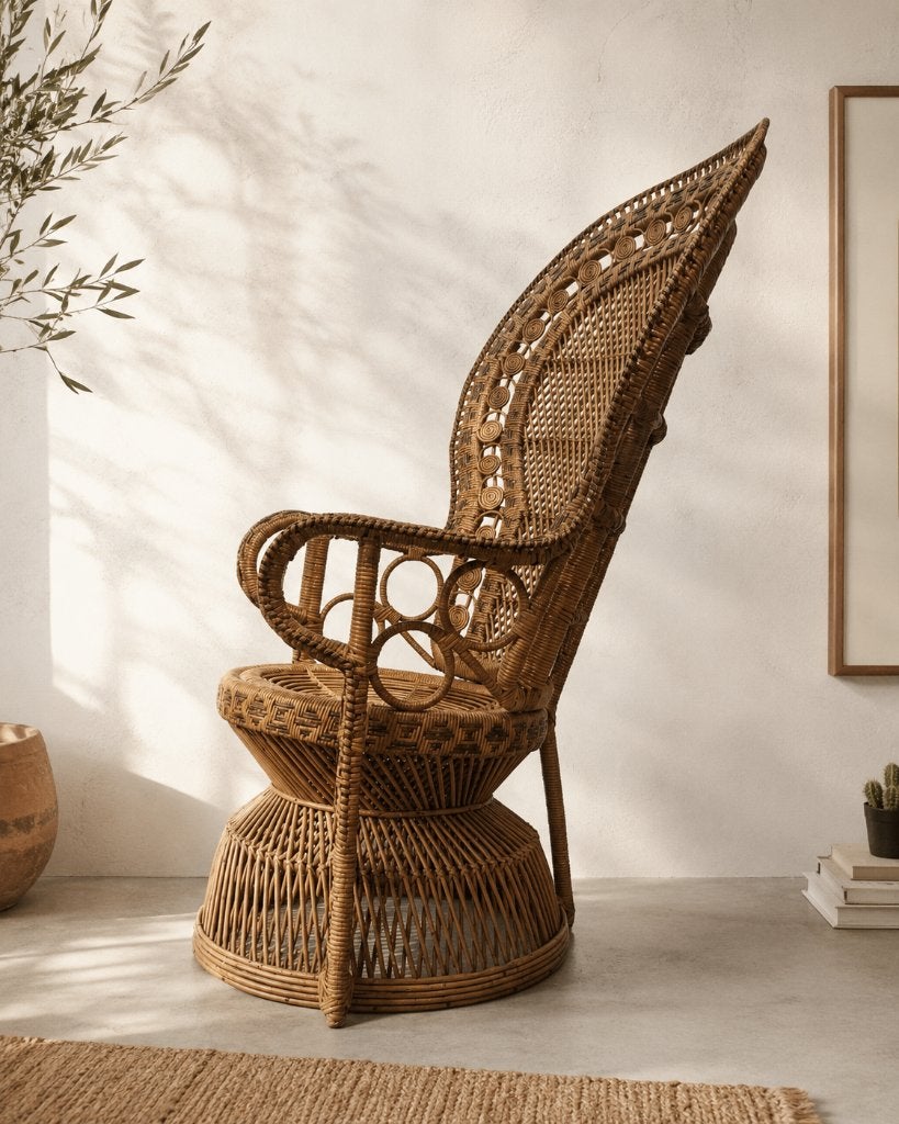 Vintage Peacock stoel in rotan — jaren 70, Ophalen
