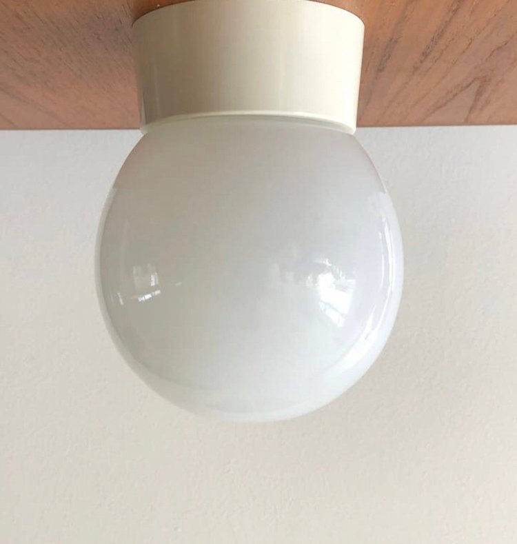 Art Deco Thabur plafondlamp | opaalglas | Druppel | ‘30, Thabur, Zo goed als nieuw, Wit, Plafondlamp