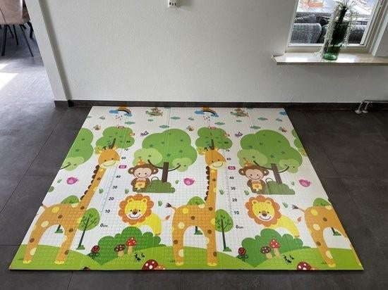 Speelmat Baby Kinderen - Dubbelzijdig - Giraffe en Treintjes, Ophalen