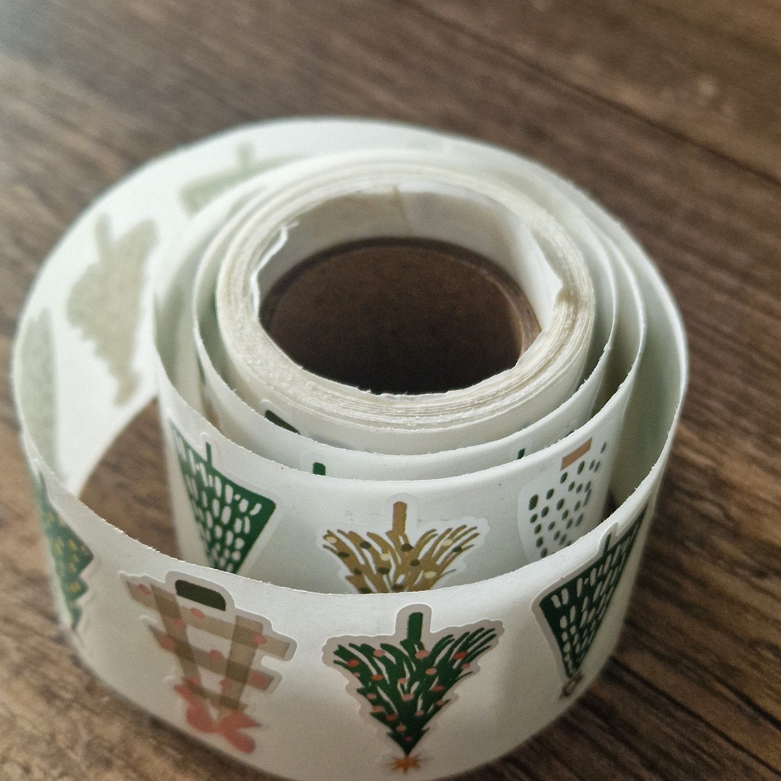 Rol 164 kerstboompjes stickers, Ophalen of Verzenden, Nieuw