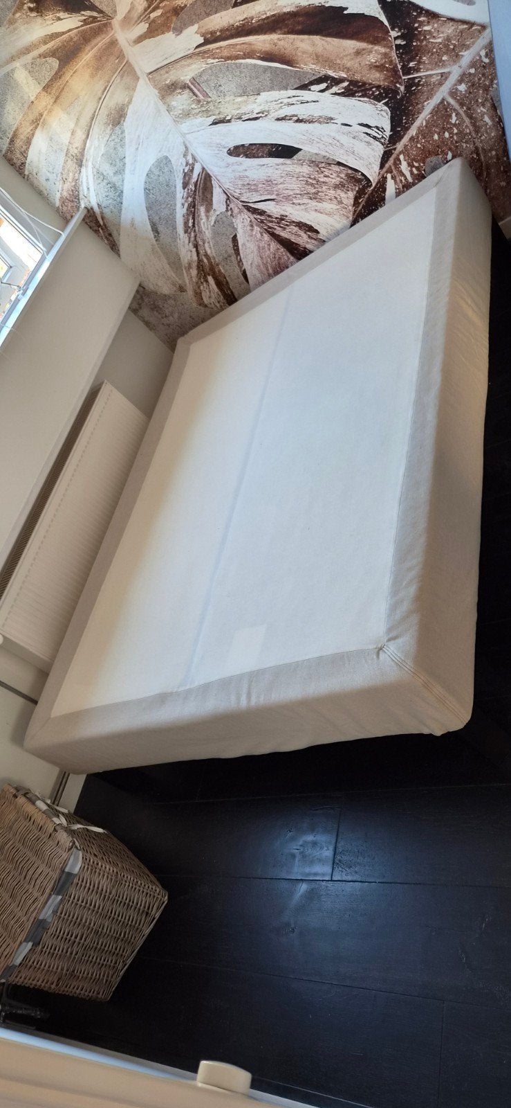 IKEA Espevär Boxspring 140x200 cm met poten, Ophalen, Gebruikt, Modern, Scandinavisch, Beige