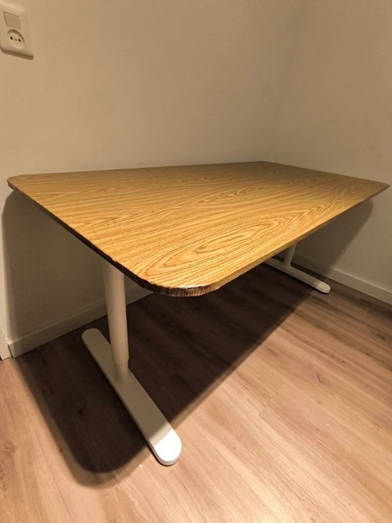 IKEA BEKANT bureau 160  80 cm – handmatig verstelbaar, Huis en Inrichting, Ophalen, 160 cm, Gebruikt, Spaanplaat of MDF