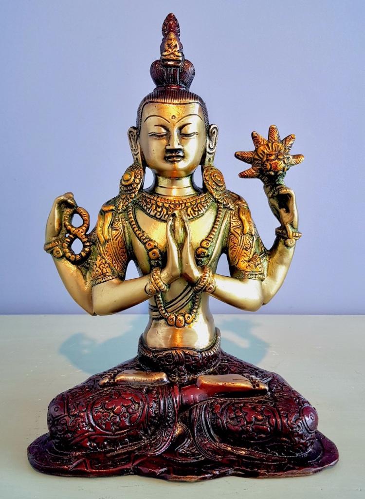 SALE! CHENREZIG BEELD BRONS 26 CM!, Ophalen of Verzenden, Nieuw