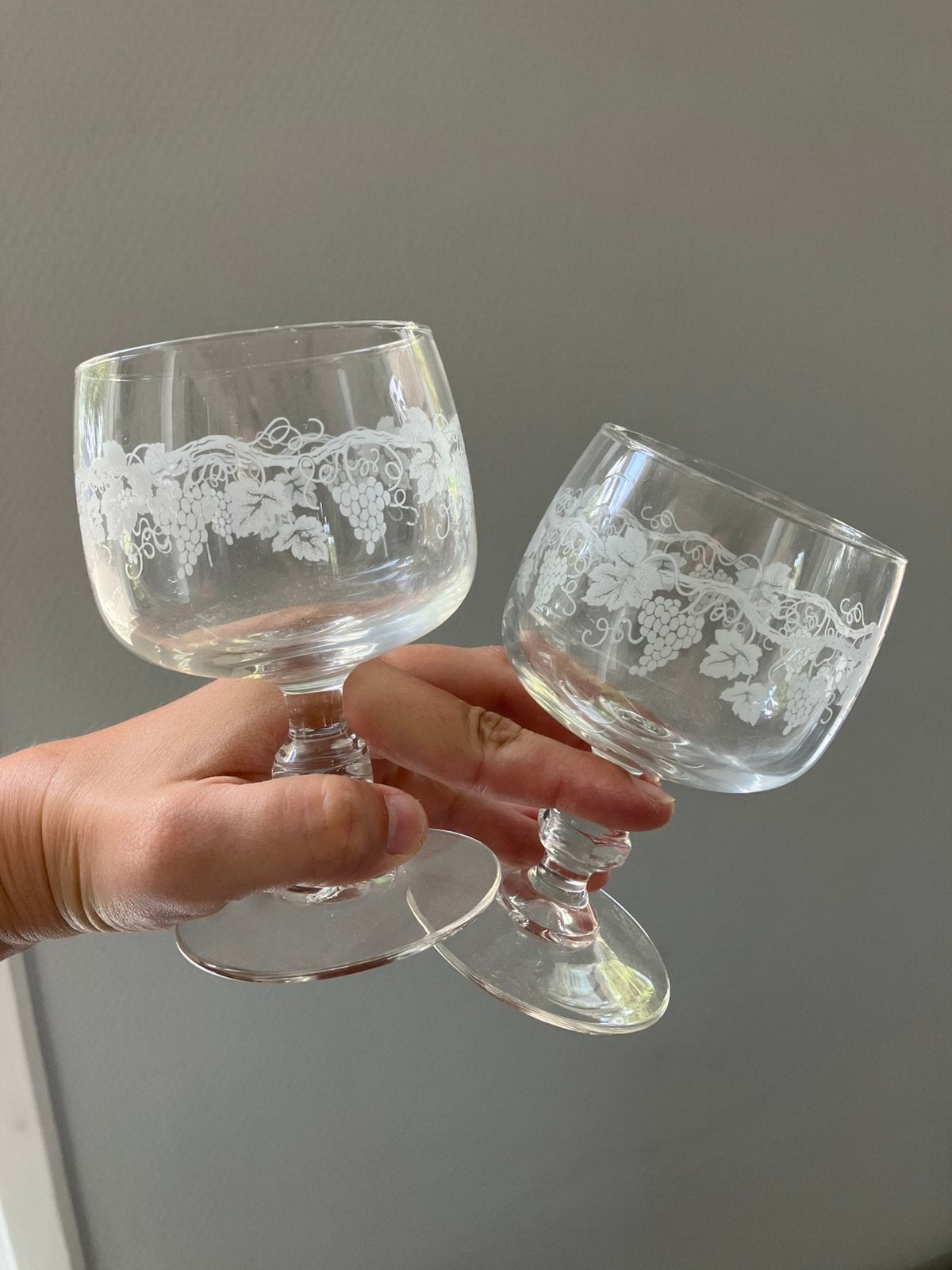 Vintage Luminarc Sarment wijnglas wijnglazen met druiventak, Verzamelen, Ophalen of Verzenden, Zo goed als nieuw, Overige typen