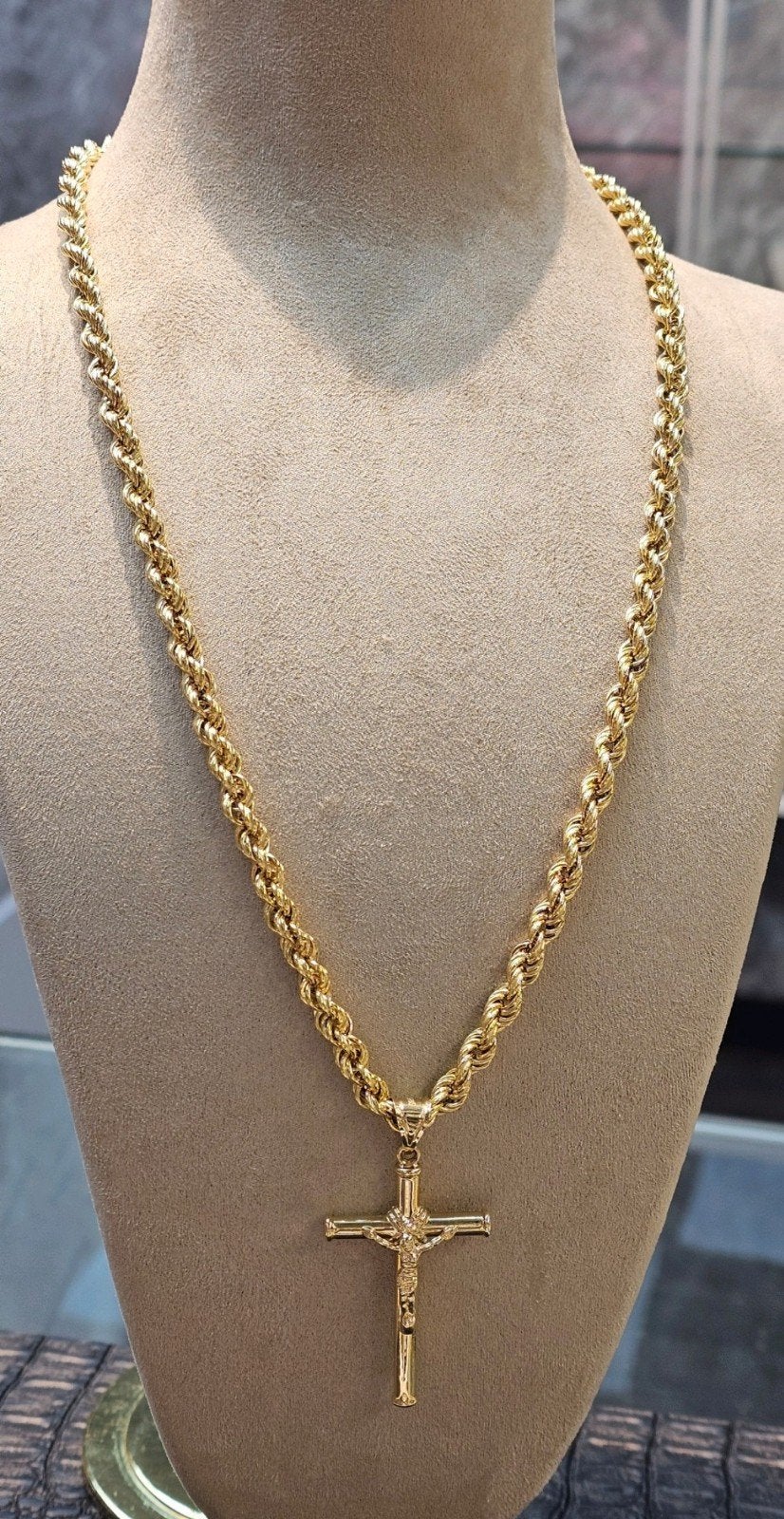 Prachtige ropchain 14k gouden ketting 6mm