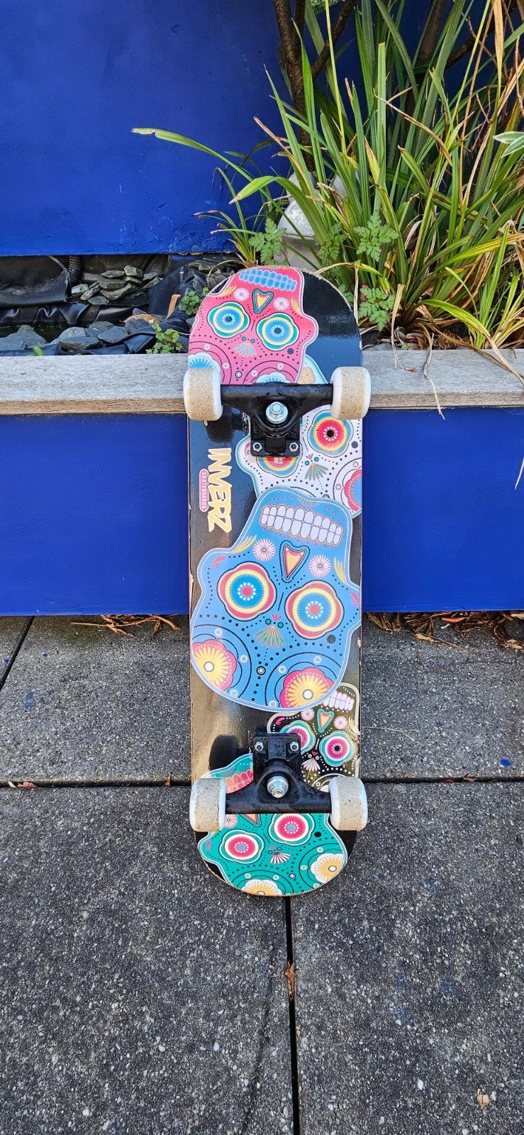 Skateboard met uniek Sugar Skull design, Ophalen of Verzenden, Gebruikt, Skateboard