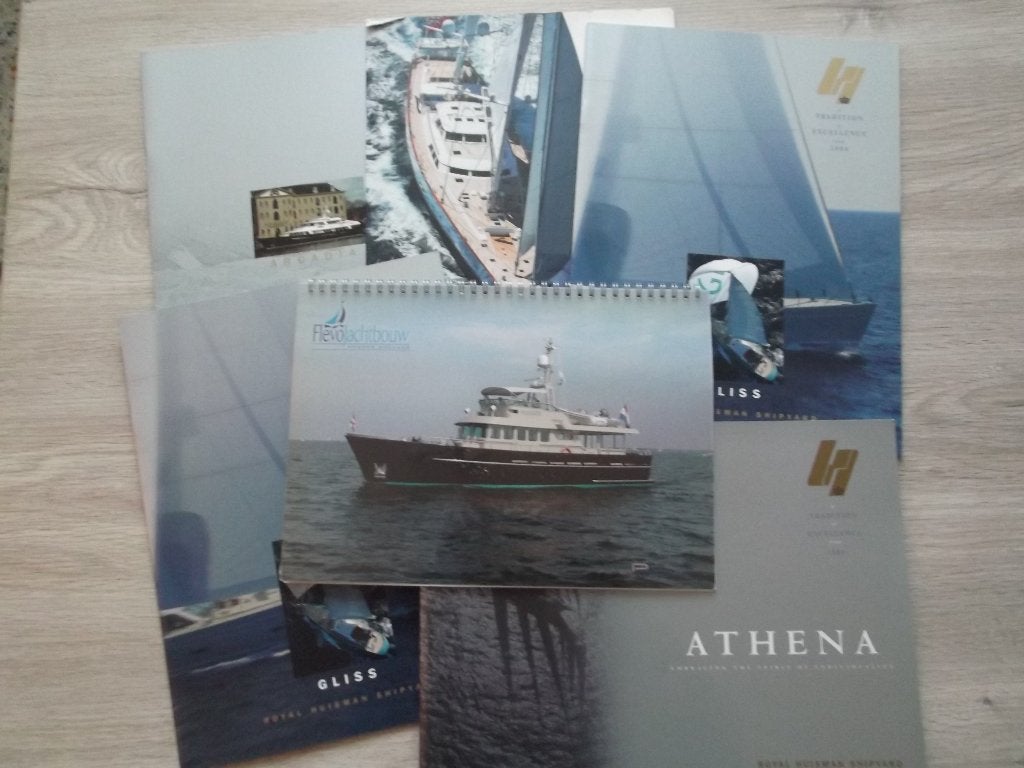 Huisman Shipyard. M.Y. Athene, Gliss, Ethereal, Mrs Pioneer., Verzenden, Zo goed als nieuw, Motorboot of Zeilboot, Boek of Tijdschrift