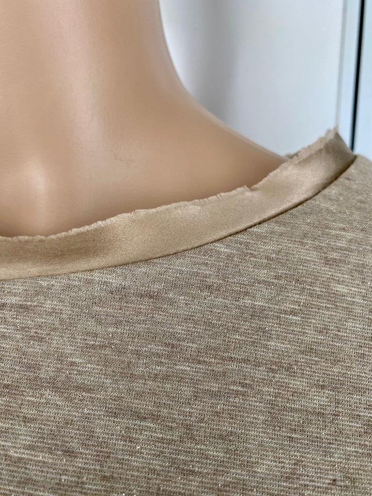 H148 Nieuw: Blubianco maat 40=M zijden top blouse beige, Kleding | Dames, Maat 38/40 (M), Nieuw, Ophalen of Verzenden, Blubianco