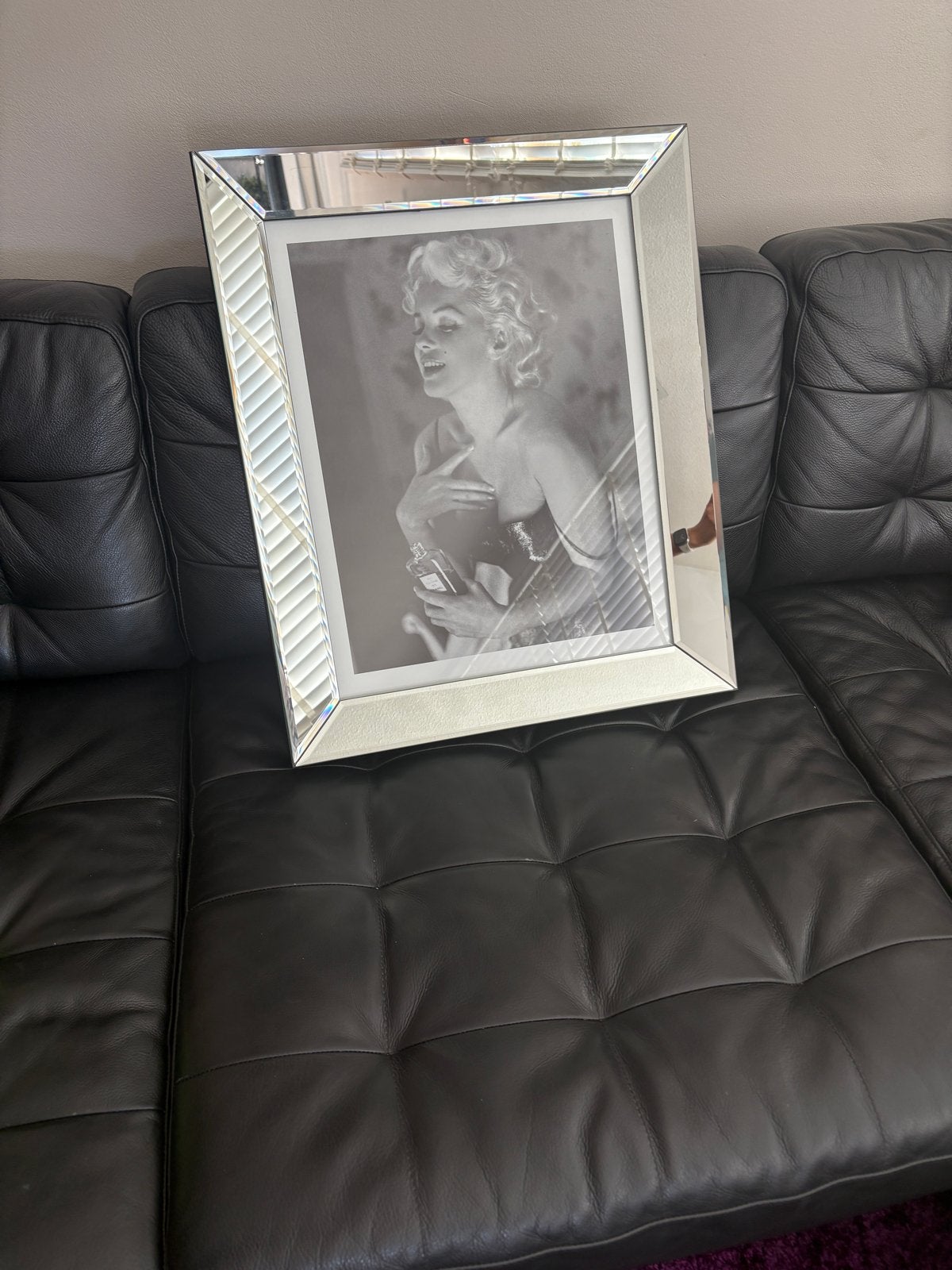 Zware spiegel lijst 60x80 Marilyn Monroe Erik Kuster stijl, Ophalen, Gebruikt, Minder dan 100 cm, Rechthoekig