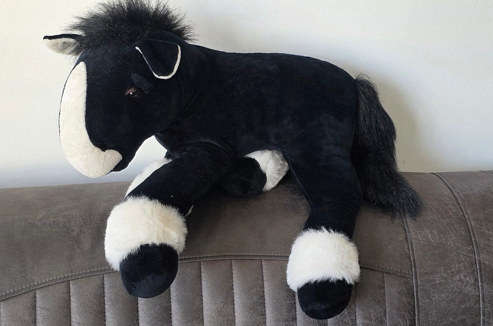 Grote pluche paardenknuffel - zo goed als nieuw, Ophalen, Paard, Overige merken, Overige karakters