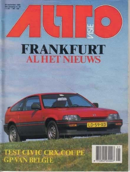Autovisie 20 1985 : Honda CRX - Citroen BX Sport - BMW 318i, Ophalen of Verzenden, Gelezen, Algemeen