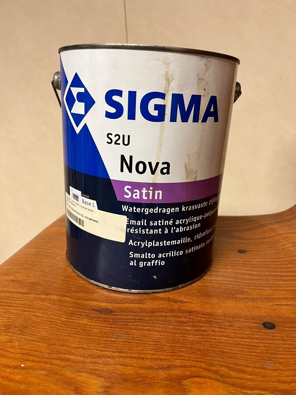Sigma S2U Nova Satin Verf - 5 Liter - Signaalwit, Ophalen, Wit, Nieuw, Lak