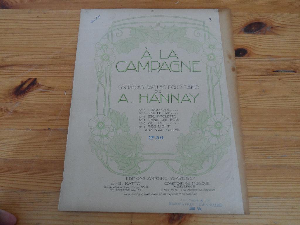 A. Hannay - regiment aux manoeuvres, Muziek en Instrumenten, Gebruikt, Ophalen of Verzenden, Artiest of Componist, Piano