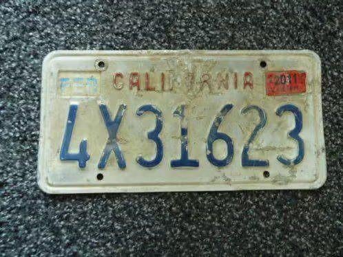 Kentekenplaat licenseplate California 1 USA, Verzenden, Gebruikt, Auto's