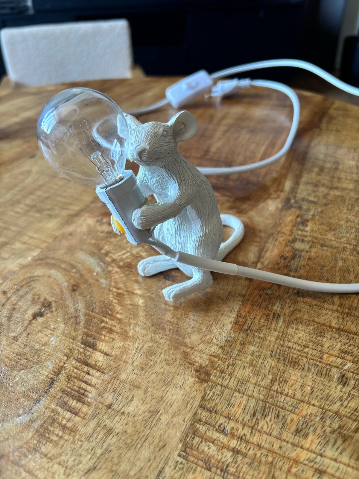 Leuke muis lamp met gloeilamp, Overige merken, Kunststof, Beige, E14 (klein)
