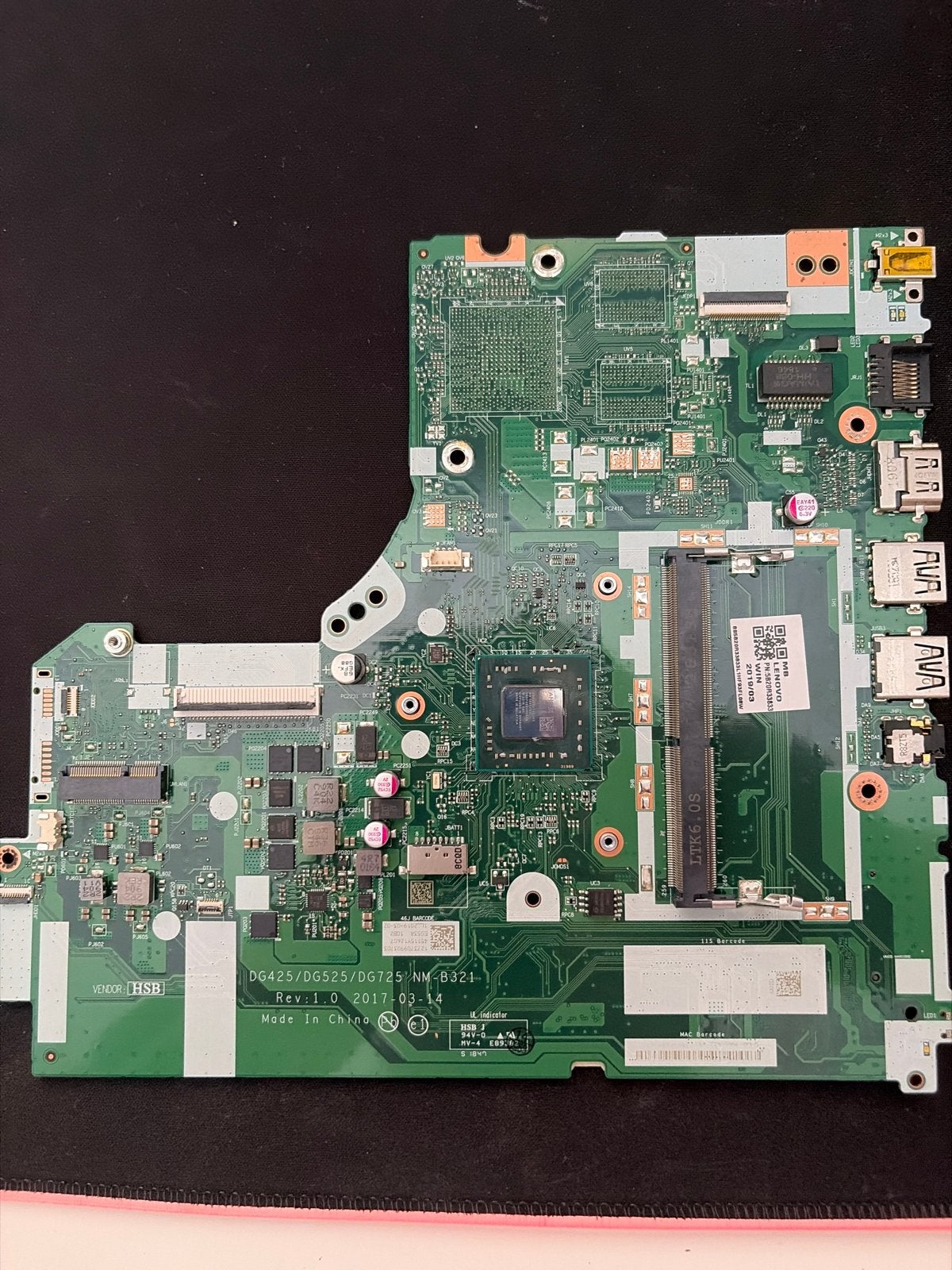 Lenovo Laptop Moederbord DG425/DG525/DG725 NM-B321 AMD, Ophalen, Zo goed als nieuw, AMD, DDR4