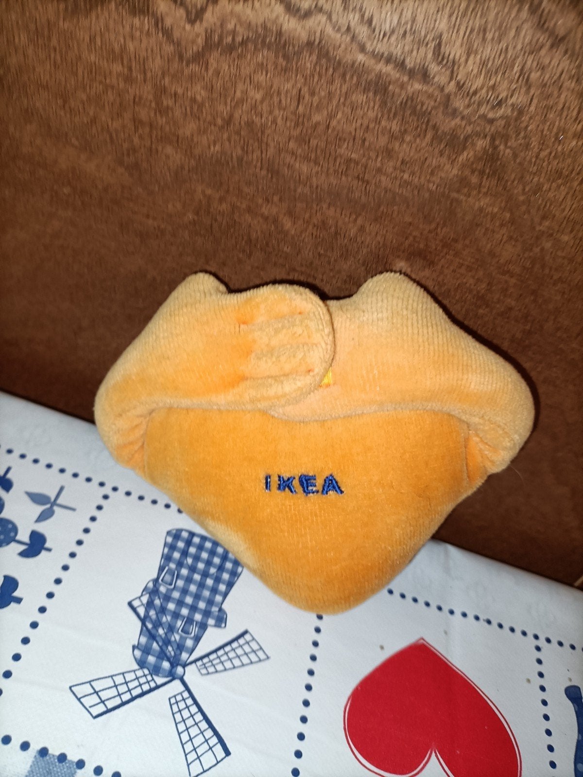 Ikea hart knuffeltje oranje 30 cm lang uitgerekt gemeten, Ophalen of Verzenden, Zo goed als nieuw, Overige typen