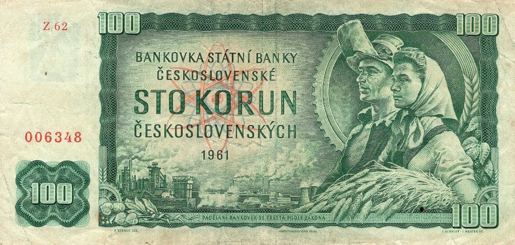 Bankbiljet:  Voormalig Tjecho-Slowakije 100 Korun, 1961, Verzenden, Overige landen, Setje