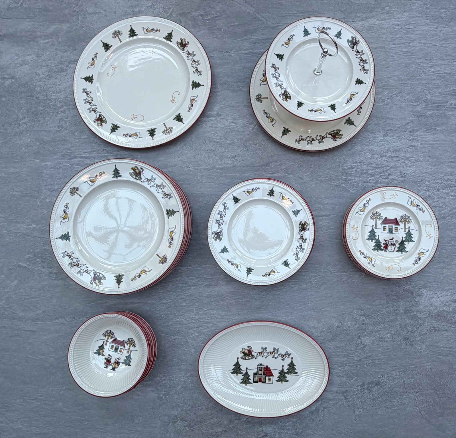 Wedgwood Windsor Kerstservies - 32-delig, perfecte staat., Ophalen, Klassiek, Zo goed als nieuw, Wedgwood