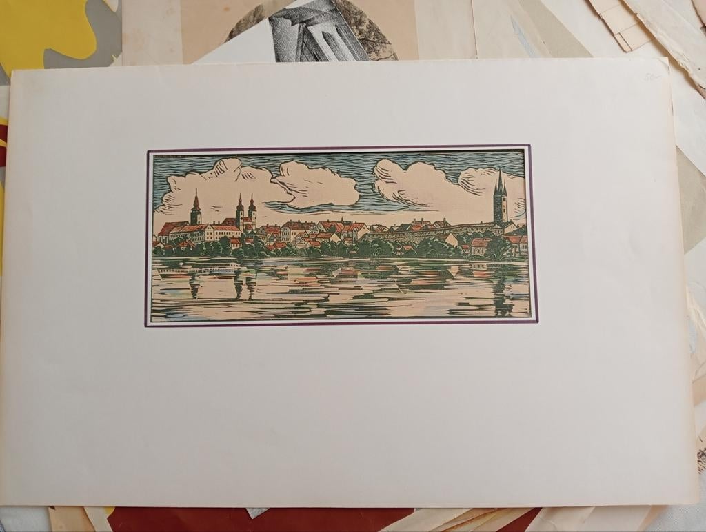Maximilian Florian Houtsnede Tsjechië Telc, Antiek en Kunst, Ophalen of Verzenden