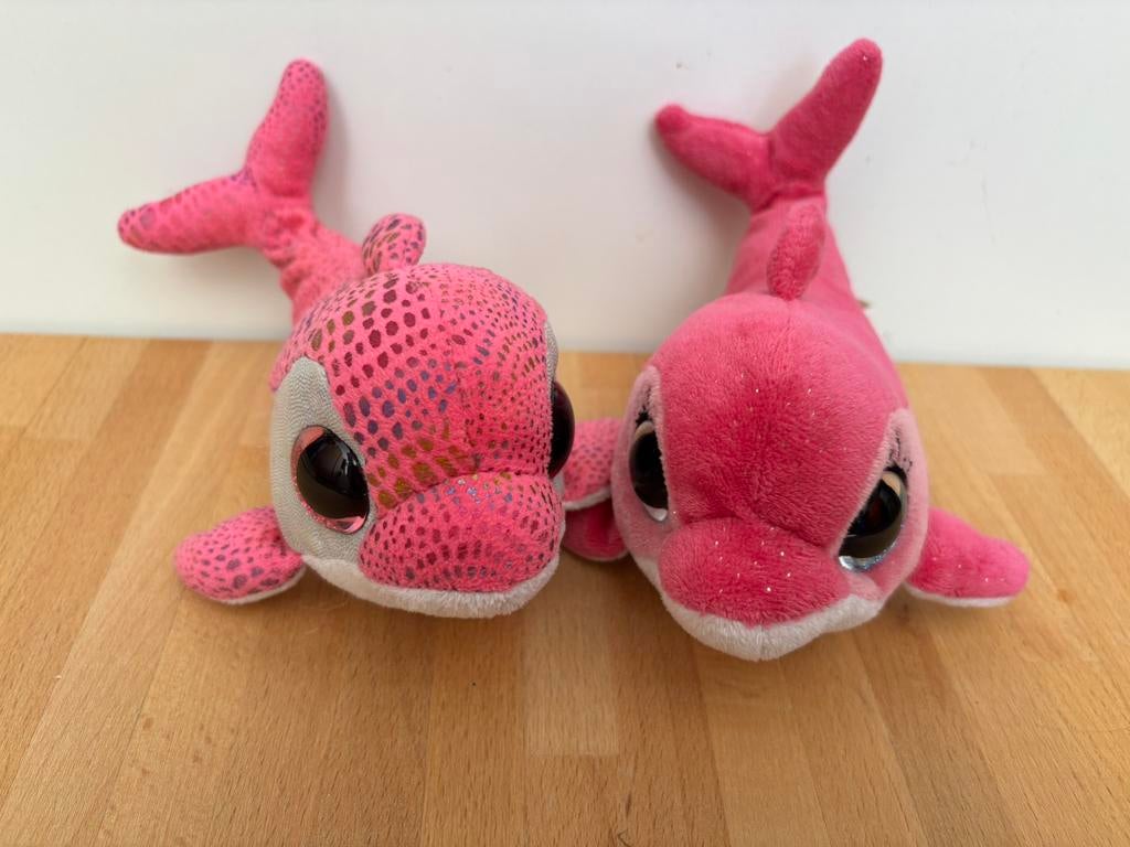 Ty knuffel dolfijnen, Overige typen, Ophalen of Verzenden, Zo goed als nieuw, Roze