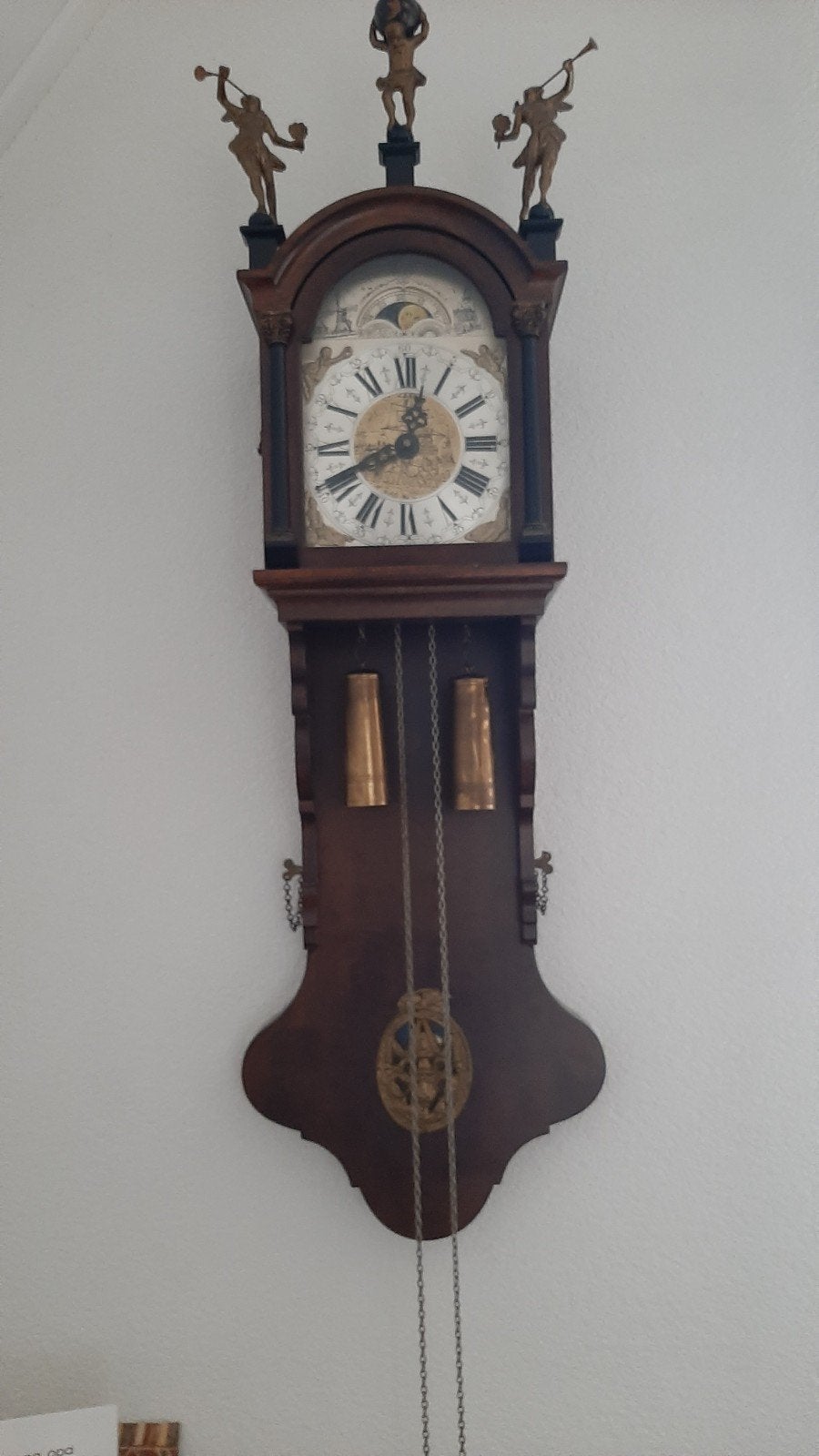 Friese Staartklok met Maanstand en Scheepsdecor, Ophalen of Verzenden