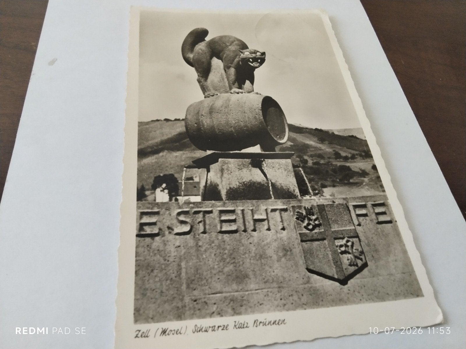Oude ansichtkaart Zeller Schwarze Katz Brunnen Duitsland, Verzamelen, Ophalen of Verzenden