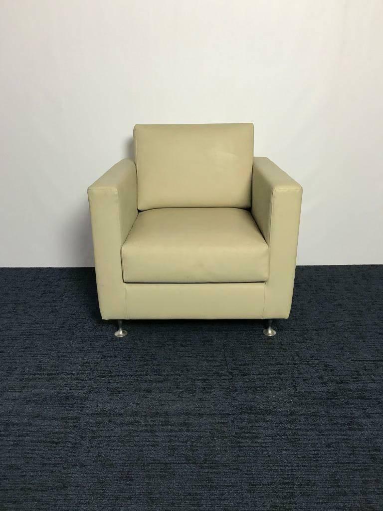 Fauteuil Domingo Italy, crème/wit leder