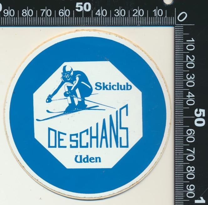 Sticker: Skiclub De Schans - Uden, Verzamelen, Stickers, Zo goed als nieuw, Sport, Ophalen of Verzenden