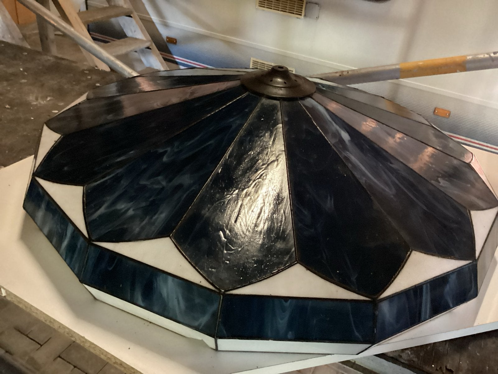 Antieke Tiffany glas in lood hanglampen, Ophalen