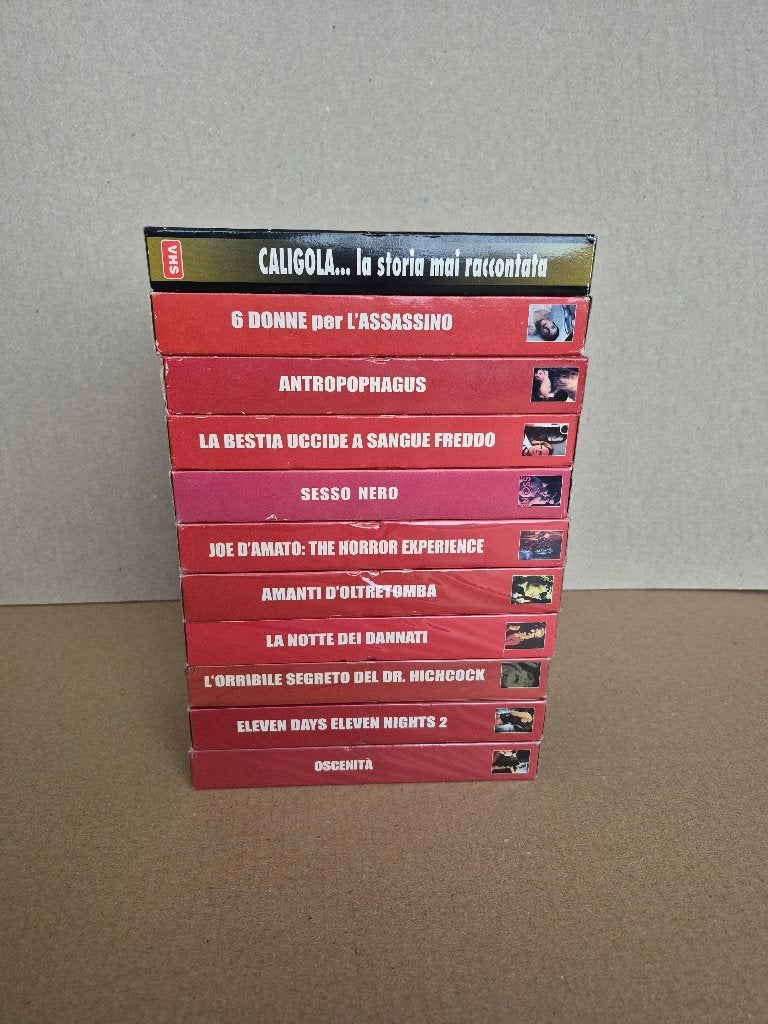11 VHS-banden Italiaanse exploitatie - movies EENKOOP, Cd's en Dvd's, Gebruikt, Inclusief doosje, Ophalen of Verzenden, Italiaans
