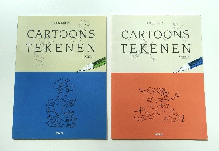 Tekenen M5471: J. Keely  - Cartoons tekenen Deel I en II 15+, Jack Keely, Ophalen of Verzenden, Zo goed als nieuw, Tekenen en Schilderen