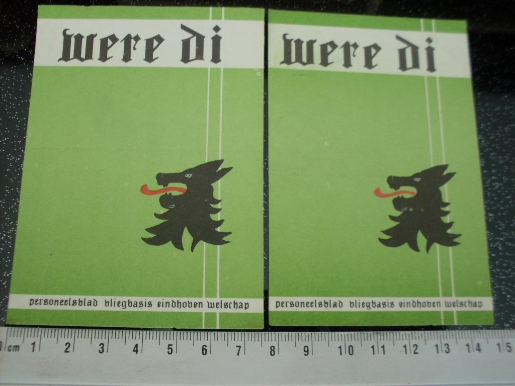 2x sticker personeelsblad vliegbasis eindhoven were di logo, Verzenden, Zo goed als nieuw, Bedrijf of Vereniging