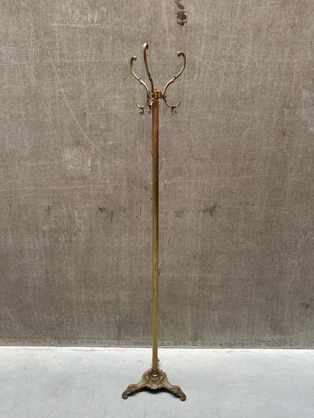 Vintage Italiaanse Messing Staande Kapstok, Gebruikt, Ophalen of Verzenden, X, Metaal