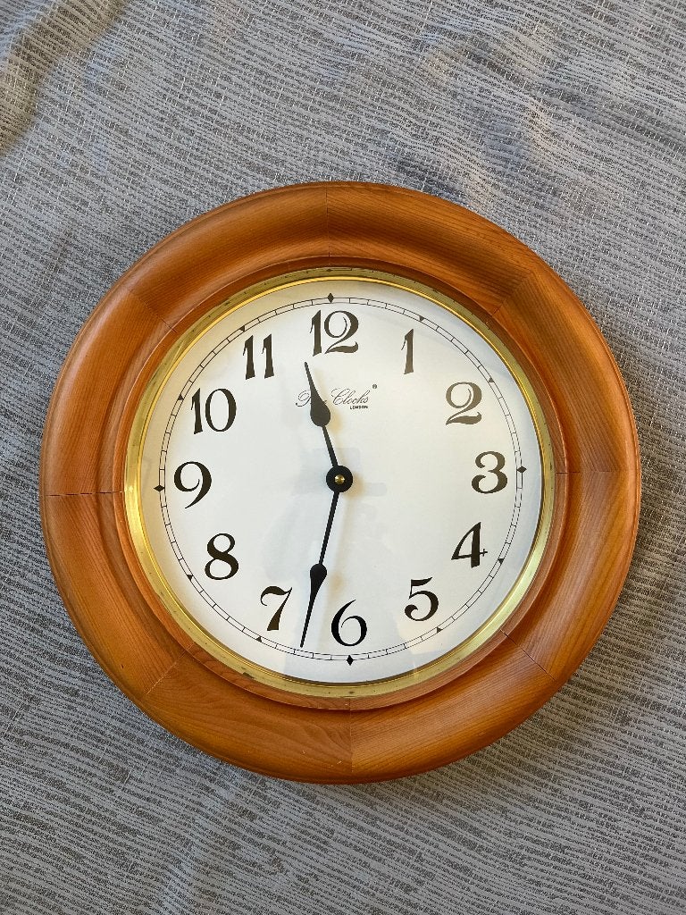 Vintage wandklok, Ophalen, Bruin, Landelijk, Analoog