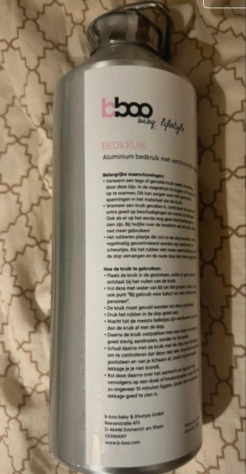 B-boo baby lifestyle aluminium bedkruik, Ophalen of Verzenden, Gebruikt