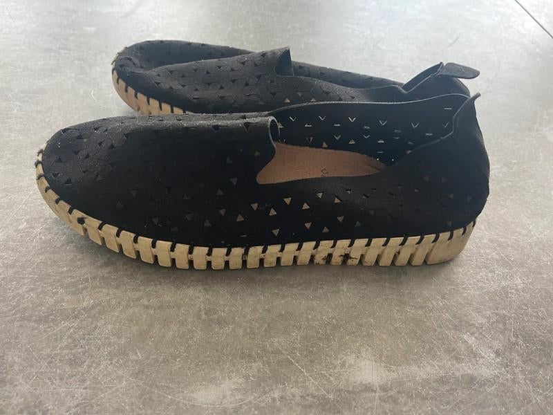 Zomerschoenen, instappers, zwart, maat 40, Ophalen of Verzenden, Gedragen, Instappers, Zwart